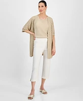 Jm Collection Women's Rhinestone Pull-On Capri Pants, Exclusively at Macy's
