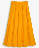 On 34th Women's Cotton Eyelet Pleated Midi Skirt, Exclusively at Macy's