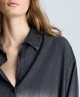 Kenneth Cole Women's Chambray Ombre Tunic Shirt