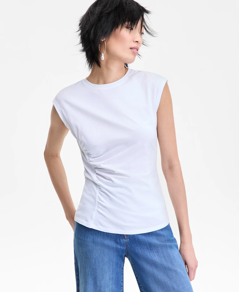 I.n.c. International Concepts Women's Side-Cinched Cotton Tank Top, Exclusively at Macy's