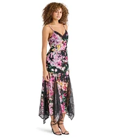 Steve Madden Women's Delia Printed Lace-Trim Maxi Dress