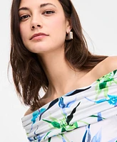 I.n.c. International Concepts Women's Printed Off-The-Shoulder Top, Exclusively at Macy's