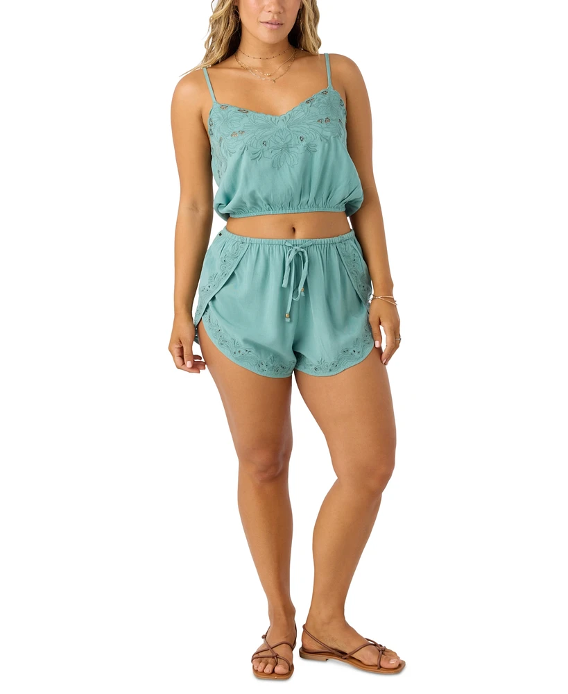 O'Neill Juniors' Lisbon Pull-On Embroidered Shorts