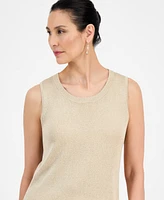 Jm Collection Women's Lurex Scoop-Neck Sleeveless Top, Exclusively at Macy's
