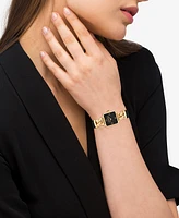 Coach Women's Cass Gold-Tone Stainless Steel and Leather Strap Watch