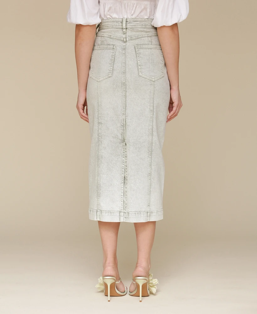 Avec Les Filles Women's Denim Midi Skirt