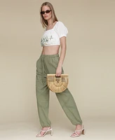 Avec Les Filles Women's Embroidered Cotton Crop Top