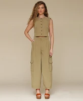 Avec Les Filles Women's Barrel-Leg Cargo Pants