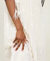En Saison Women's Sadie Pleated Embroidered Maxi Dress
