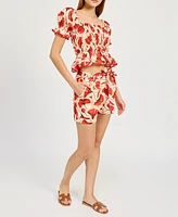 En Saison Women's Josie Belted Shorts