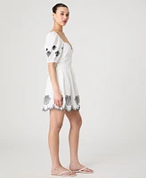 French Connection Women's Cambria Cotton Embroidered Anglaise Dress