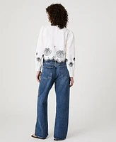 French Connection Women's Cambria Cotton Embroidered Shirt