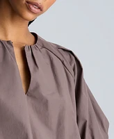 Kenneth Cole Women's Cropped Puff-Sleeve Top