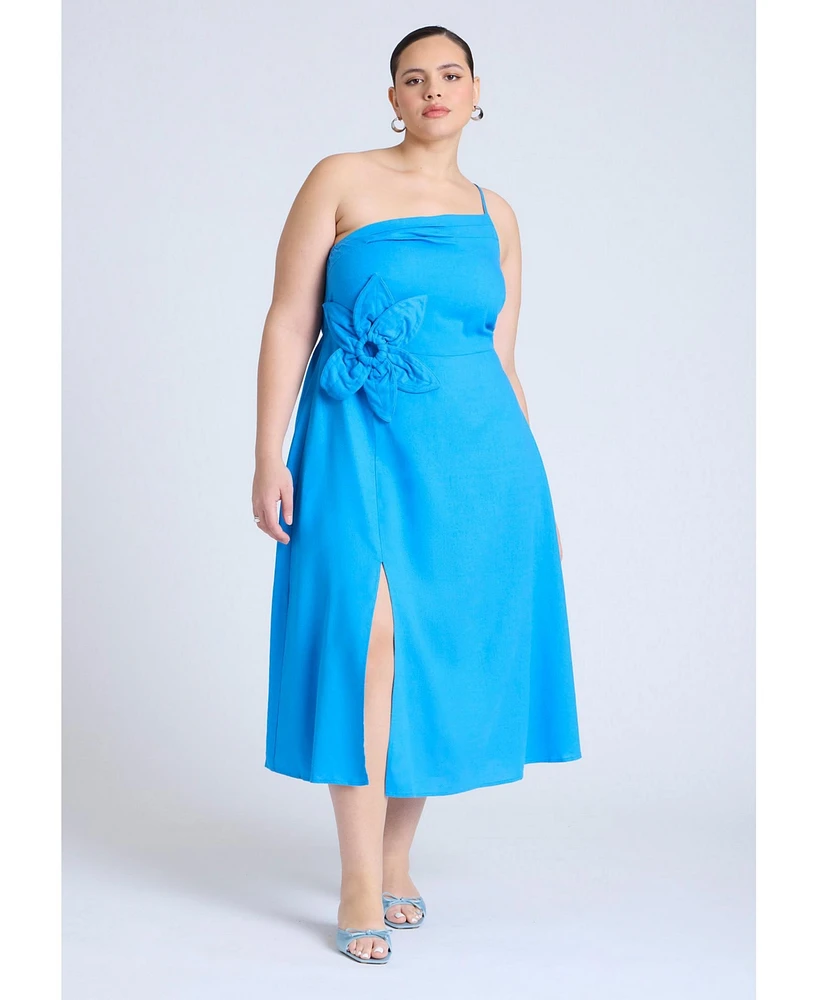 Eloquii Plus Floral Applque Midi Dress
