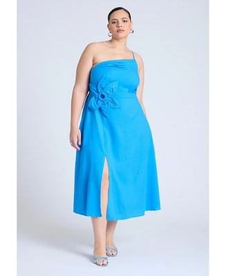 Eloquii Plus Floral Applque Midi Dress
