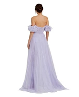 Mac Duggal Women's Off The Shoulder Tulle A Line Gown
