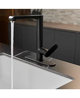 Single Handle Standard Kitchen Faucet in Matte Black