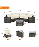 7-Pc Half-Moon Patio Set