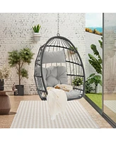 Outdoor Garden Rattan Egg Swing Chair Hanging Chair Wood