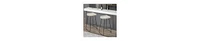 Handcrafted Backless Barstool – Washed Mango Wood Saddle Seat & Metal Base