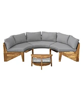 6-Person Outdoor Seating Set w/Cushions & Coffee Table
