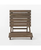 Outdoor Grey Acacia Bistro Set, Folding, Weather-Resistant