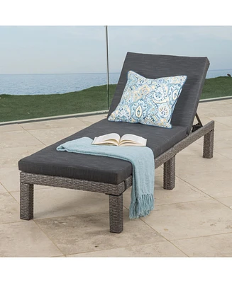 Wicker Patio Chaise Lounge with Water Resistant Cushion