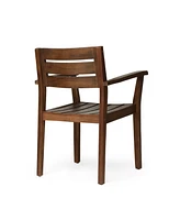 Stamford Acacia Wood Dining Chairs (Set of 2) - Dark Brown