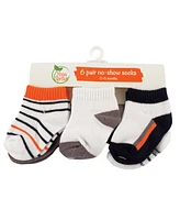 Yoga Sprout Baby Boys Socks, Orange Charcoal 6-Pack, 0-6 Months
