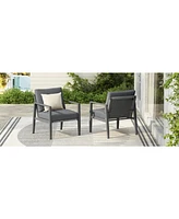 [Set of 2] Gray Aluminum Lounge Chairs