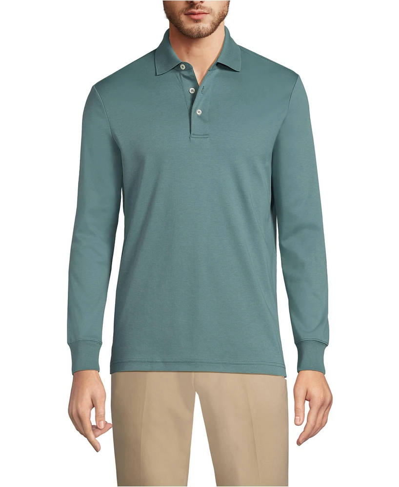 Lands' End Big & Tall Long Sleeve Cotton Supima Polo Shirt