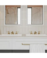 8 in. Widespread Double Handle 3 Hole Bathroom Faucet Water-Saving With Metal Drain Brushed Nickel