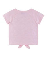 Andy & Evan Little Girls Toddler/Child Pink Raglan Sleeve Knotted Tee