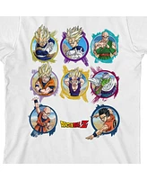 Dragon Ball Z Boys Character Circles Crew Neck Short Sleeve White T-shirt-xl