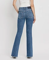 Vervet Women's High Rise Slant Hem Flare Jeans