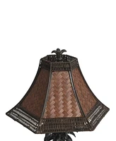 StyleCraft Home Collection 26" French Verdi Woven Rattan Shade Table Lamp
