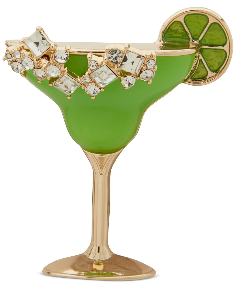 Anne Klein Gold-Tone Crystal & Stone Margarita Pin