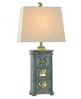 StyleCraft Home Collection 33" River Crest Coastal Hardback Fabric Table Lamp