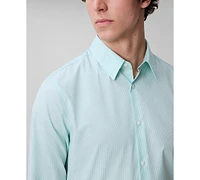 Calvin Klein Men's Stretch Striped Slim-Fit Dress Shirt