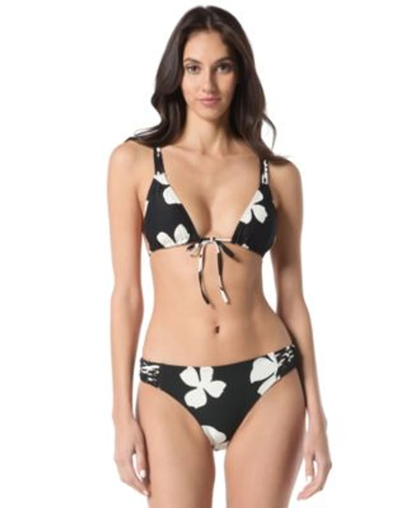 Vince Camuto Womens Floral Print Bikini Top Macrame Trim Bottoms