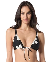 Vince Camuto Women's Printed Tie-Front V-Neck Bikini Top