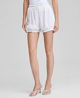And Now This Women's Eyelet Embroidered Cotton Shorts, Exclusively at Macy's