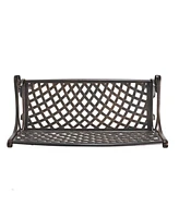 Antique Copper Finish Cast Aluminum 2-Person Outdoor Bench