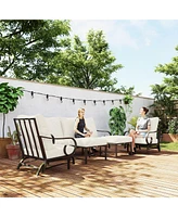 Outsunny 5 Piece Patio Furniture Set with 2 Rockers Outdoor Furniture