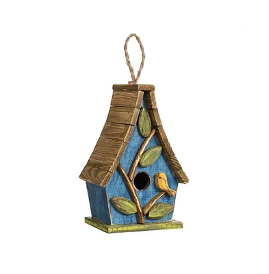 Farmhouse Solid Wood Hanging Birdhouse for Outdoor Garden Decoration