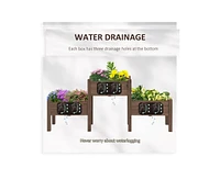 3 Wooden Elevated Planter Raised Garden Beds