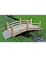 Cedar Wood Garden Bridge with Railings for Elegant Outdoor Landscape Decor