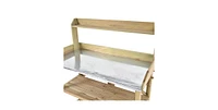 Outdoor Garden Workstation Potting Bench with Metal Top