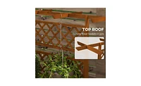 Multi-Functional Wooden Garden Trellis with Planter Box