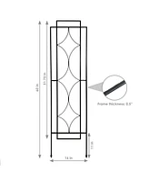 2-Piece Chic Diamonds Design Garden Trellis for Climbing Plants Set - Metal Decorative Outdoor Plant and Flower Trellis - 60-Inch Tall Each - Black